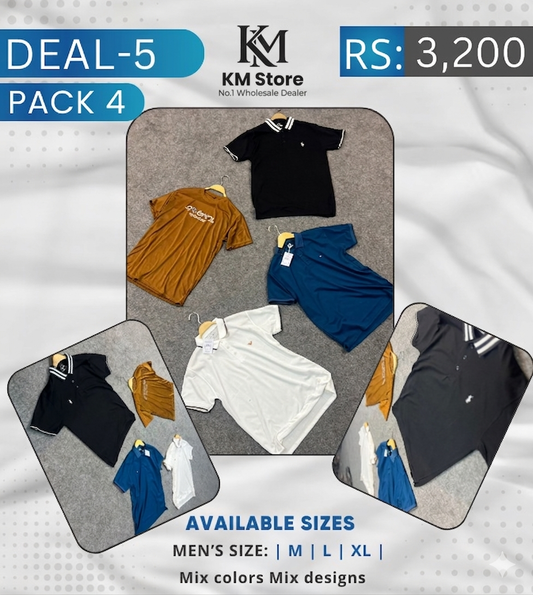 Polo Shirt Deal – Pack of 4 | Stylish & Comfortable Daily Wear