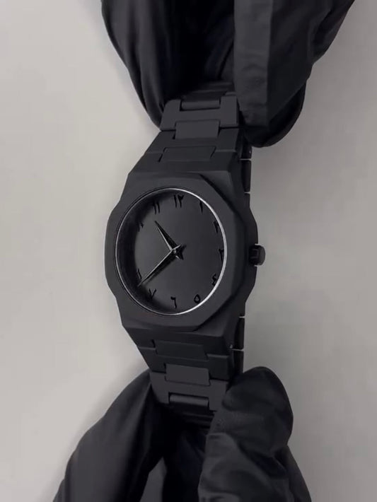 Full BLACK AURA Quartz Watch – Lightweight Design,Premium Quality & Finish